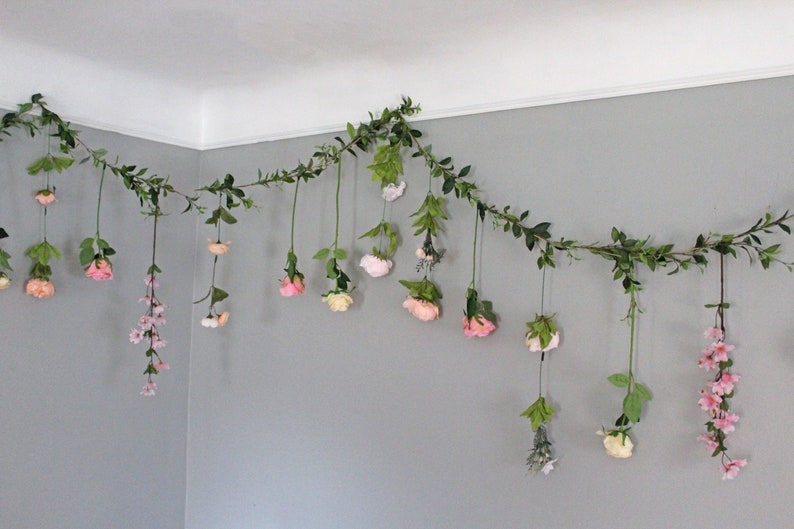 Flower Garland Backdrop Hanging Flower Backdrop Flower Etsy