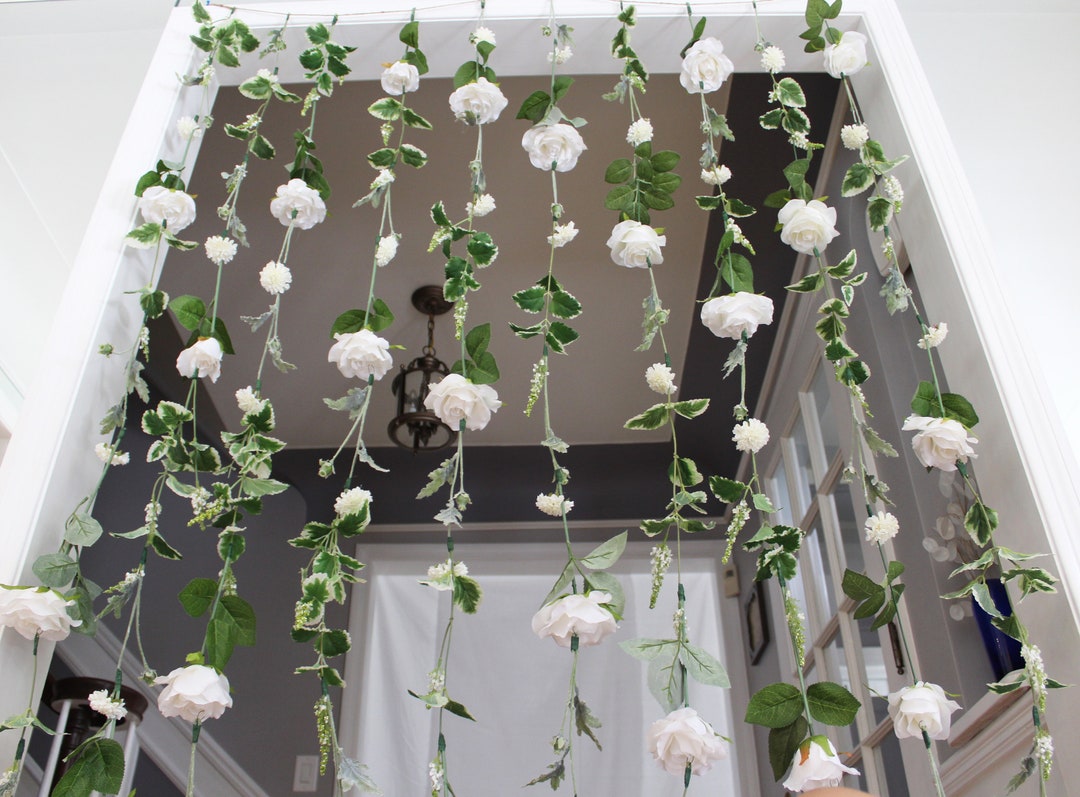 Guirlande Fleurs Sauvages En Papier Double Face - Longueur 250 Cm - Décoration Bohème Mariage, Fête, Jardin