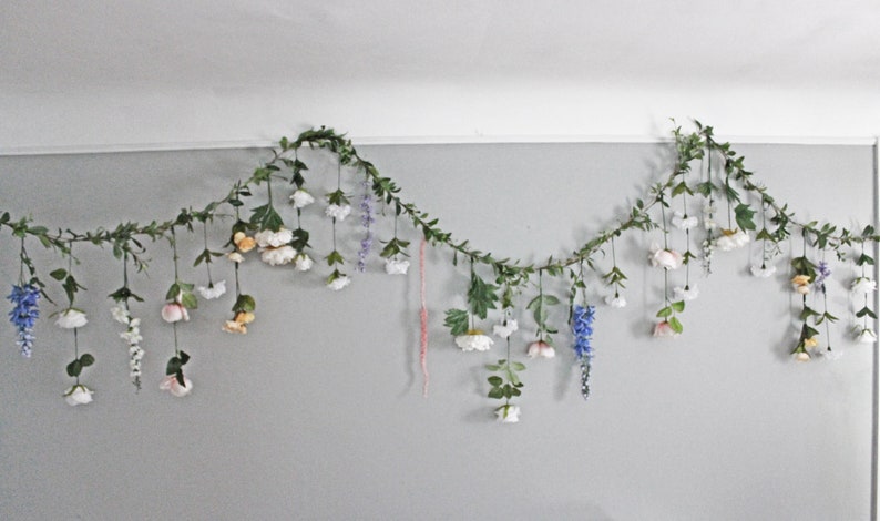 Hanging Flower Backdrop, Wedding Flower Garland, Wedding Ceremony Backdrop, Silk Flower Garland, Wedding Flower Wall image 4
