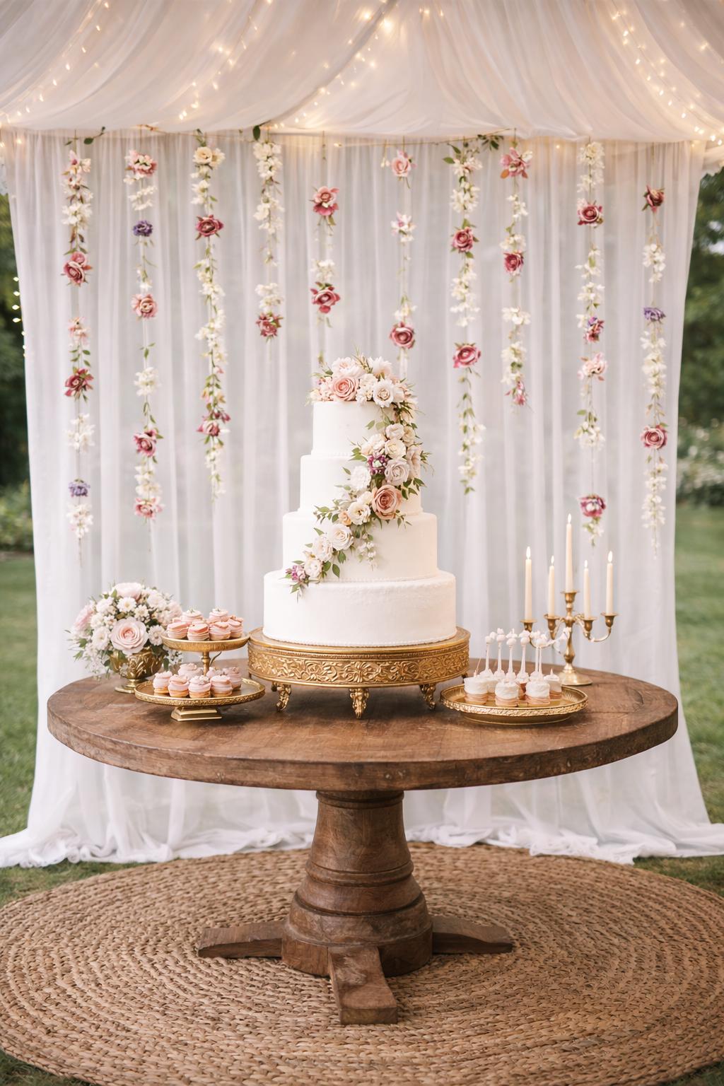 Romantic Hanging Flower Garlands for Elegant Wedding Backdrops ...