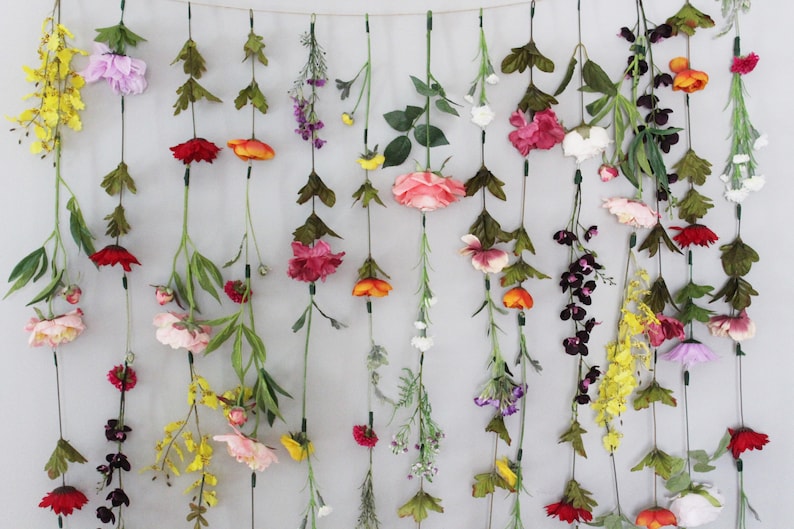 Wildflower Garland Hanging Flower Decor, Flower Garland Wall Decor, Hanging  Flower Backdrop 