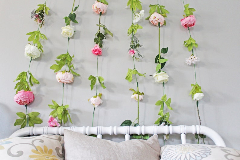 Flower Garland Wall Decor Dorm Room Decor Flower Garland Etsy