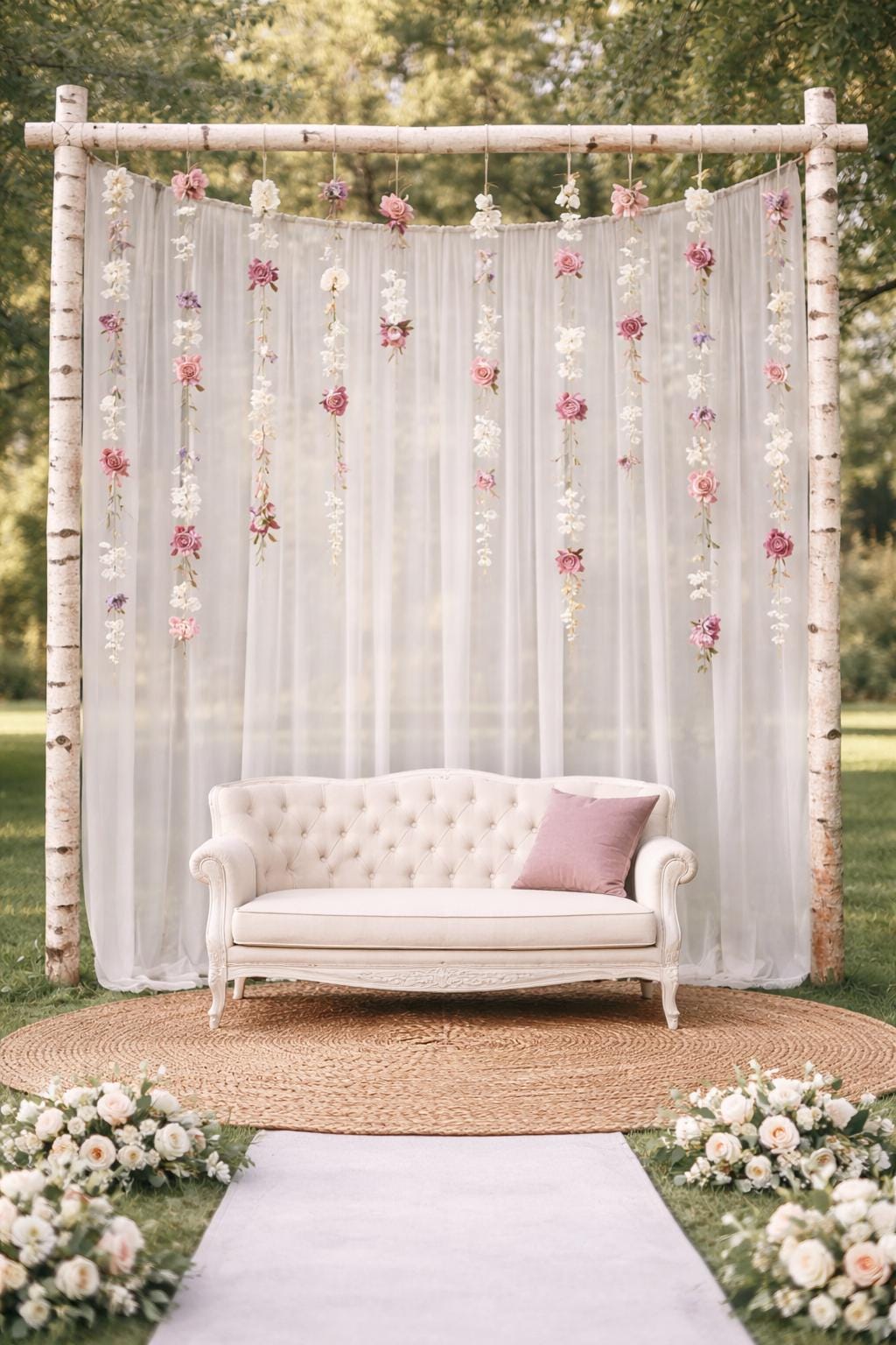 Romantic Hanging Flower Garlands for Elegant Wedding Backdrops ...