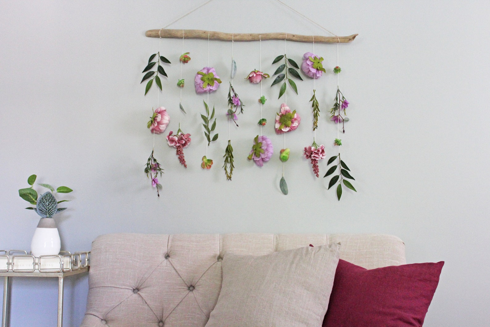 Boho Home Decor Flower Wall Hanging Boho Flower Wall Hanging Etsy