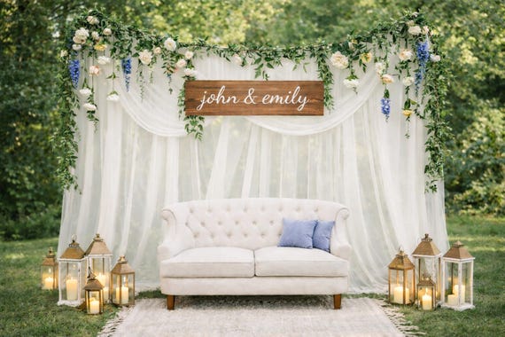 Hanging Flower Garland Backdrop - Romantic Botanical Wedding & Baby Shower Decor - Whimsical Floral Wall Hanging