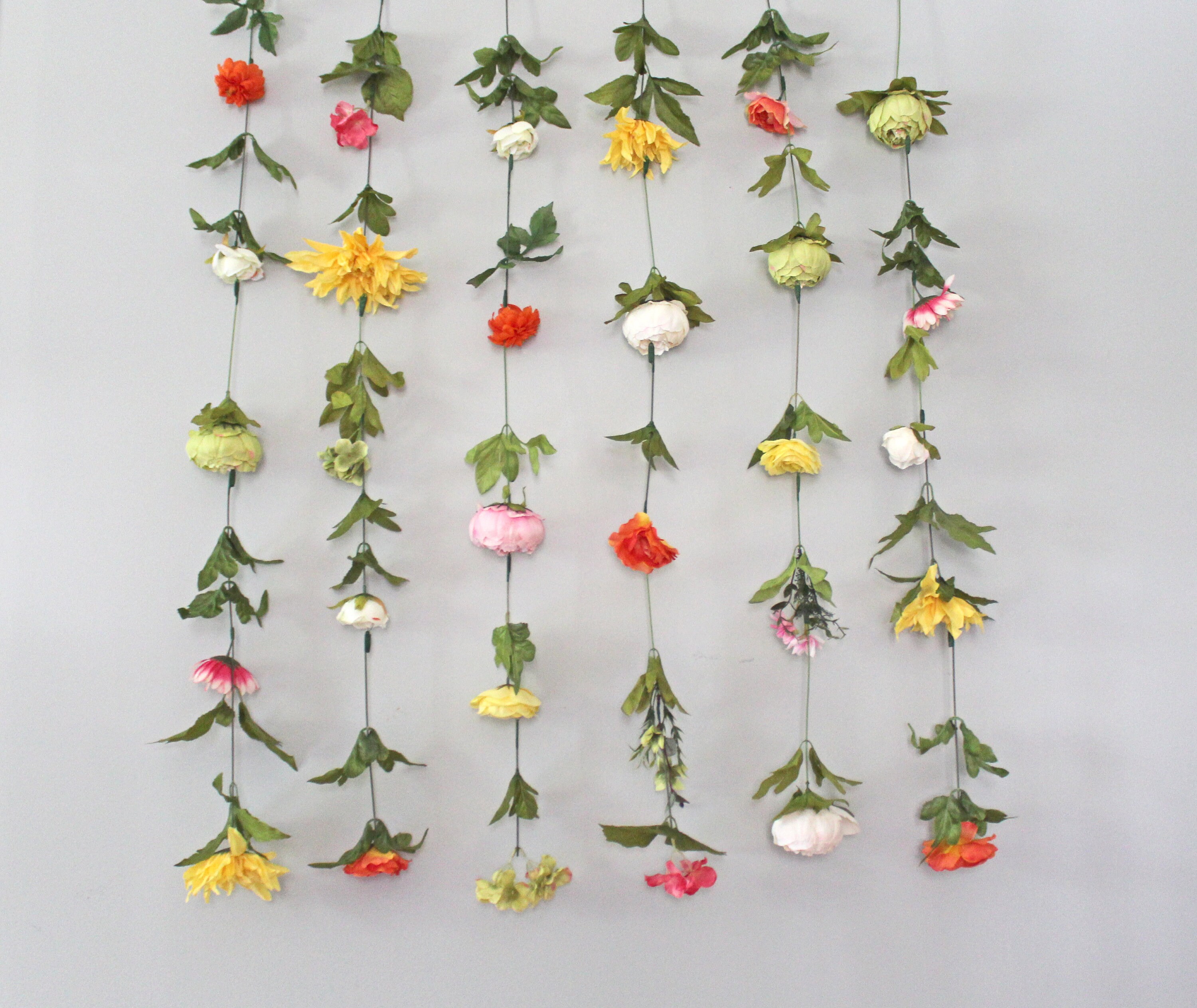 Flower Garland Hanging Flower Garland Wall Decor Flower Etsy
