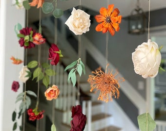 Fall Wedding Flower Garland: Hanging Wildflower Backdrop for Ceremony, Reception, and Shower Decor