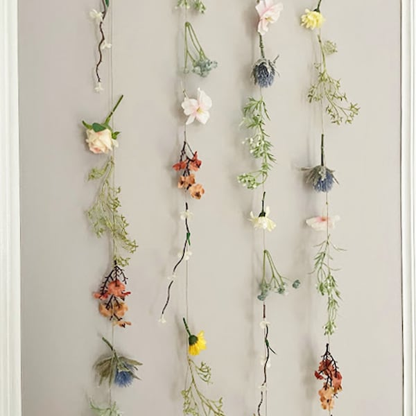 Hanging Wildflower Garland, Boho Wedding Backdrop