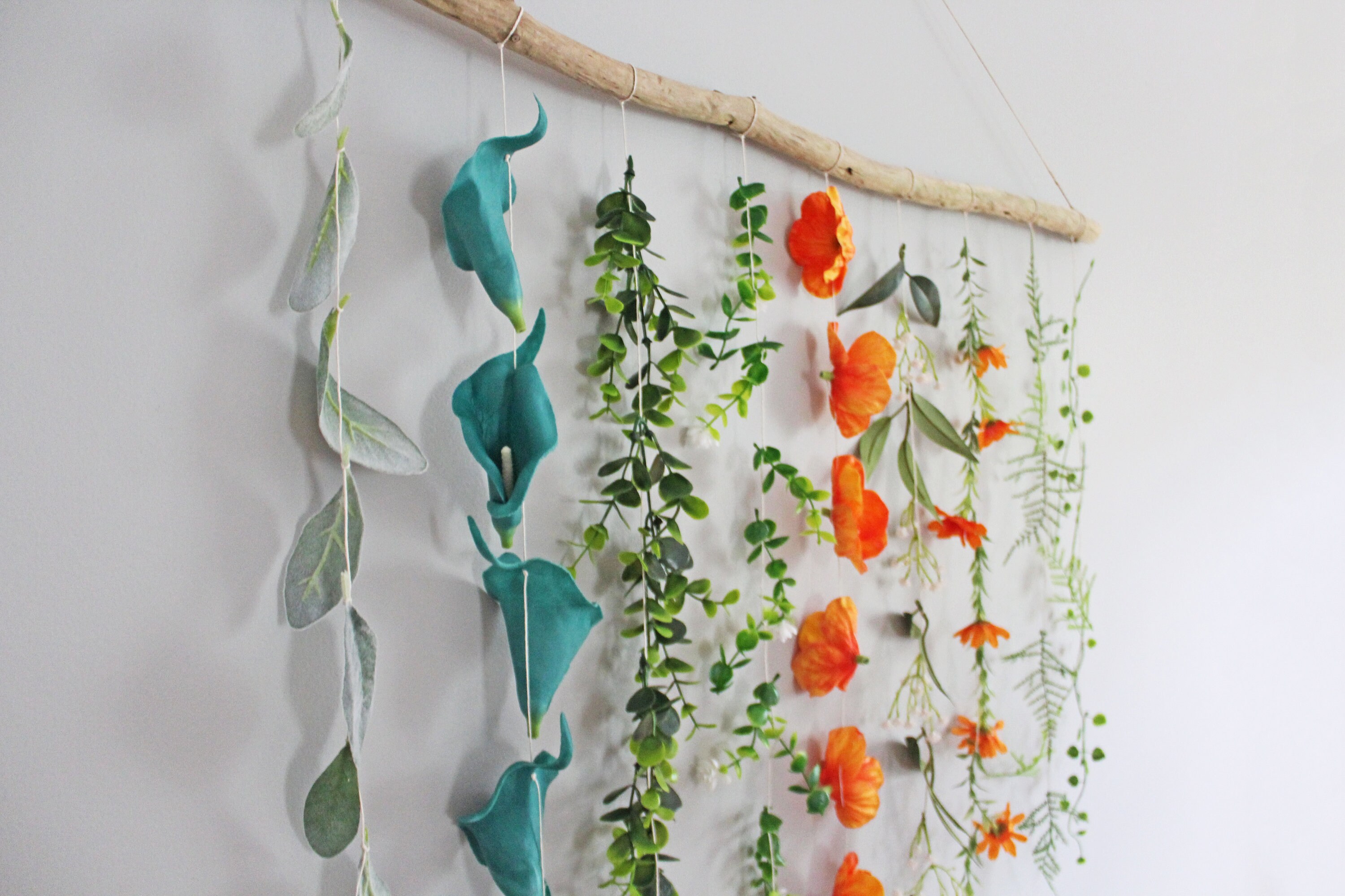 Boho Flower Wall Hanging Flower Wall Hanging Boho Wall Etsy