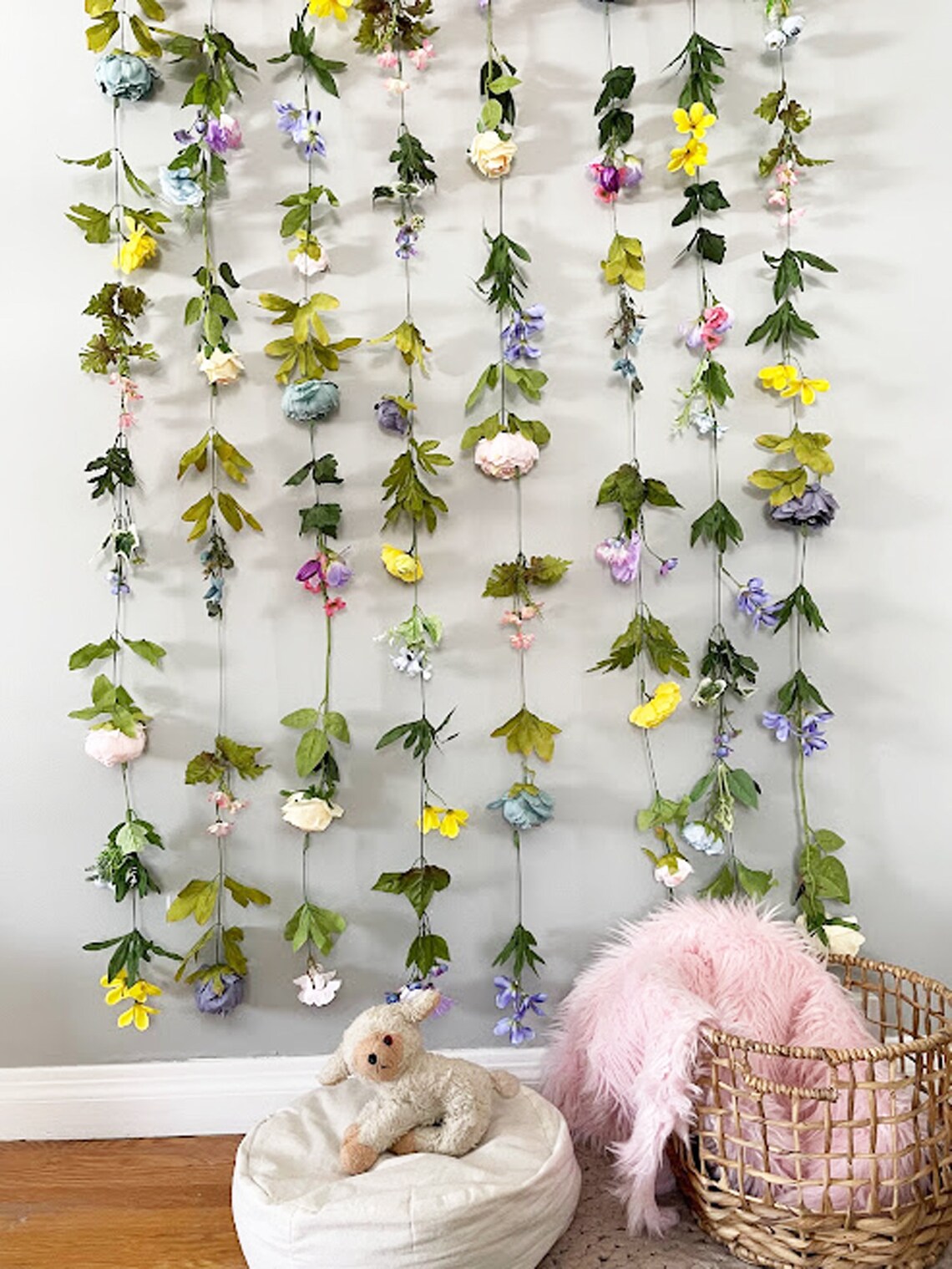 Flower Garland Wall Decor Flower Garland Hanging Flower Etsy