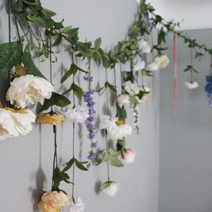 Hanging Flower Backdrop, Wedding Flower Garland, Wedding Ceremony Backdrop, Silk Flower Garland, Wedding Flower Wall image 6