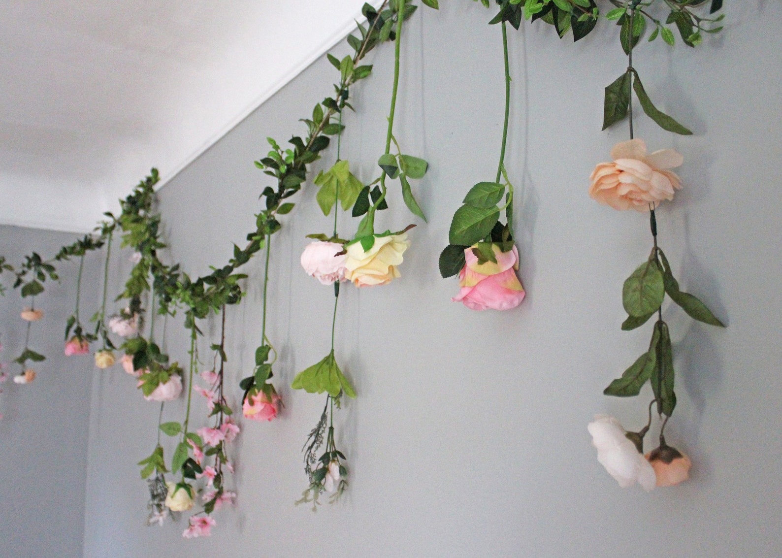Flower Garland Backdrop Hanging Flower Backdrop Flower Etsy