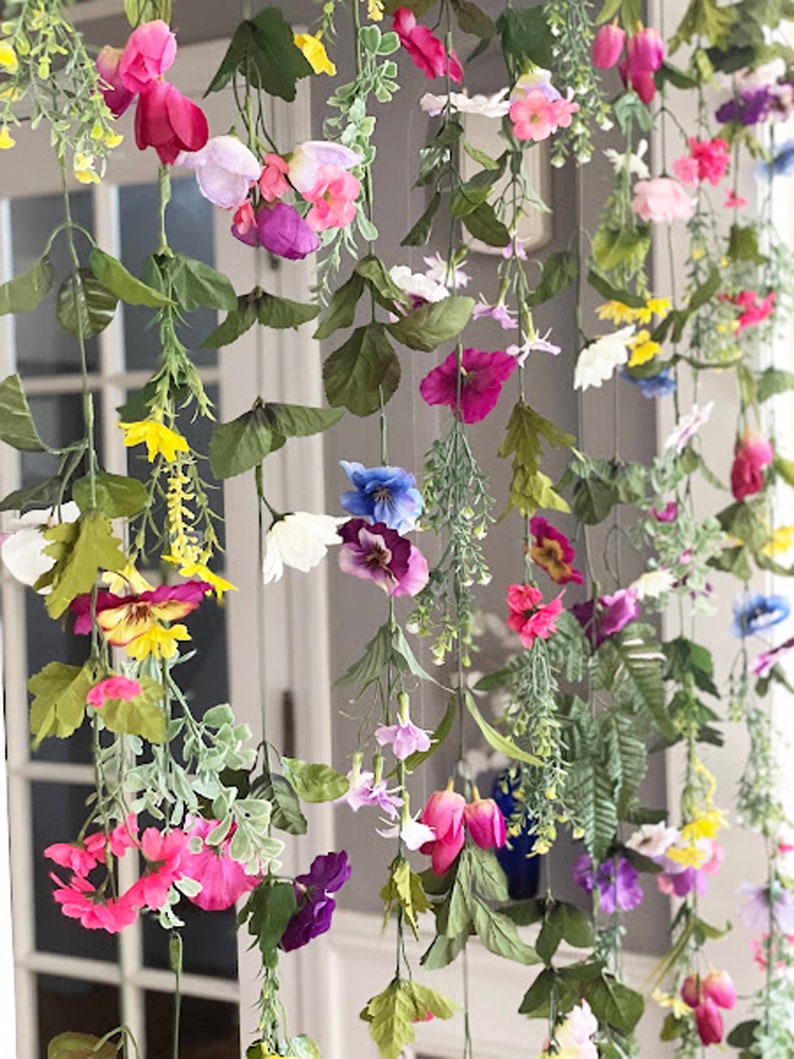 Wildflower Garland Hanging Flower Decor Flower Garland Wall - Etsy