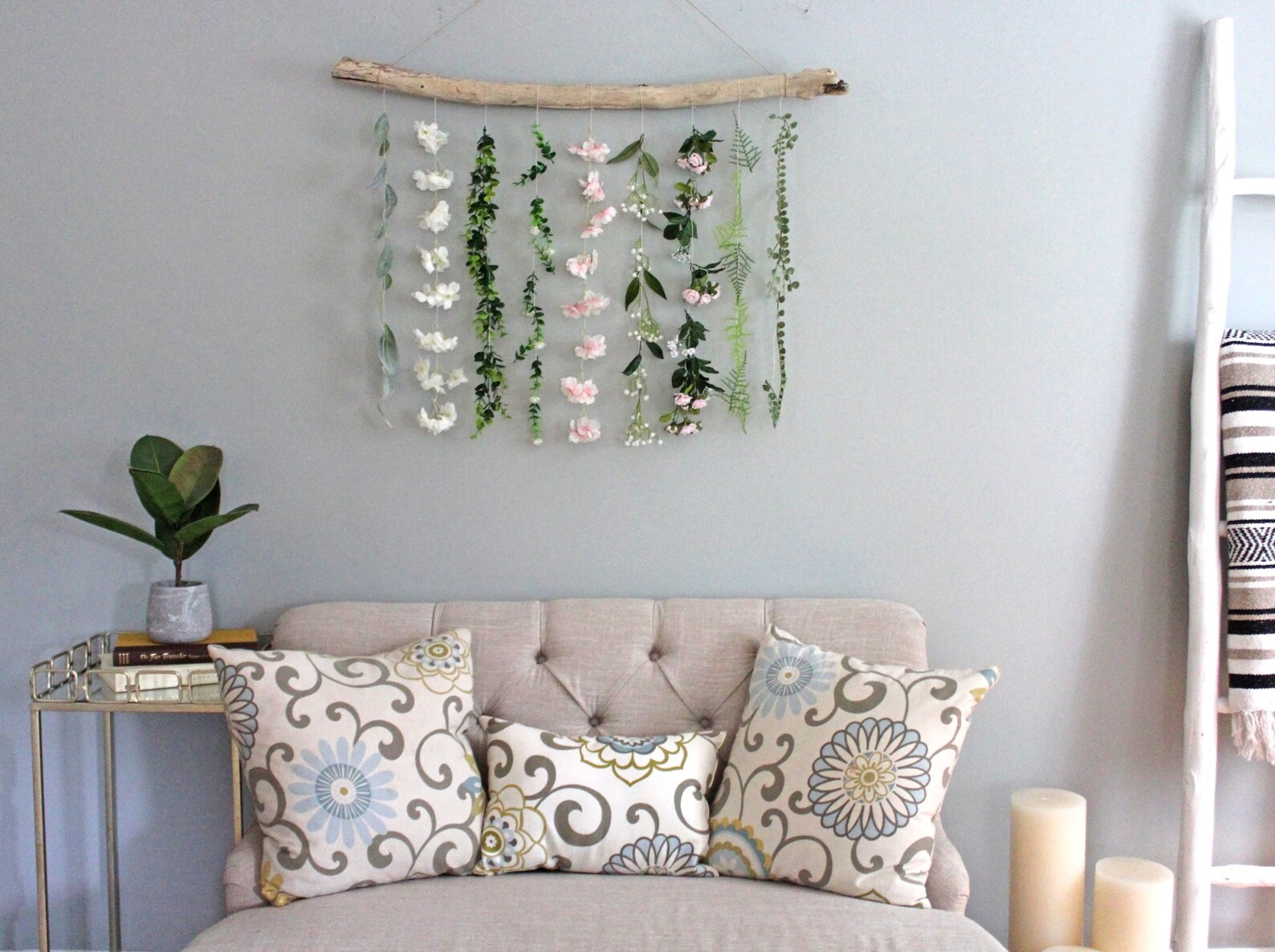 Flower Wall Hanging Boho Flower Wall Hanging Boho Wall Etsy