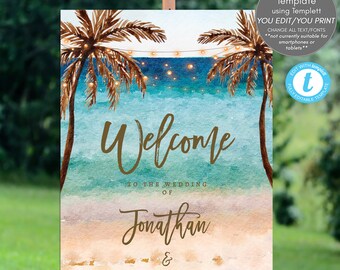 Printable Beach Signature Drinks Sign Watercolor Beach - Etsy