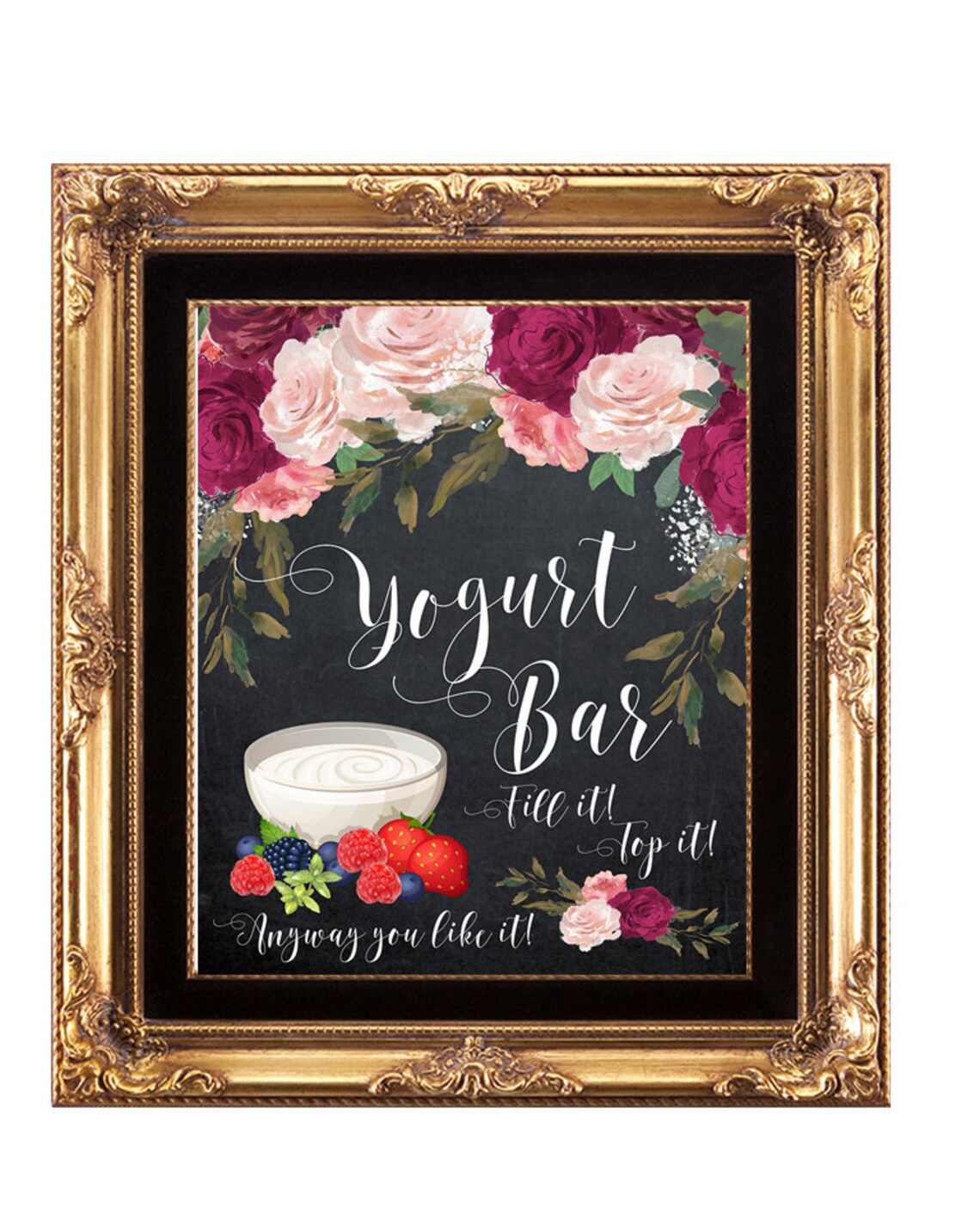 Yogurt Bar Sign Printable Yogurt Bar Sign Digital Yogurt Bar Etsy UK