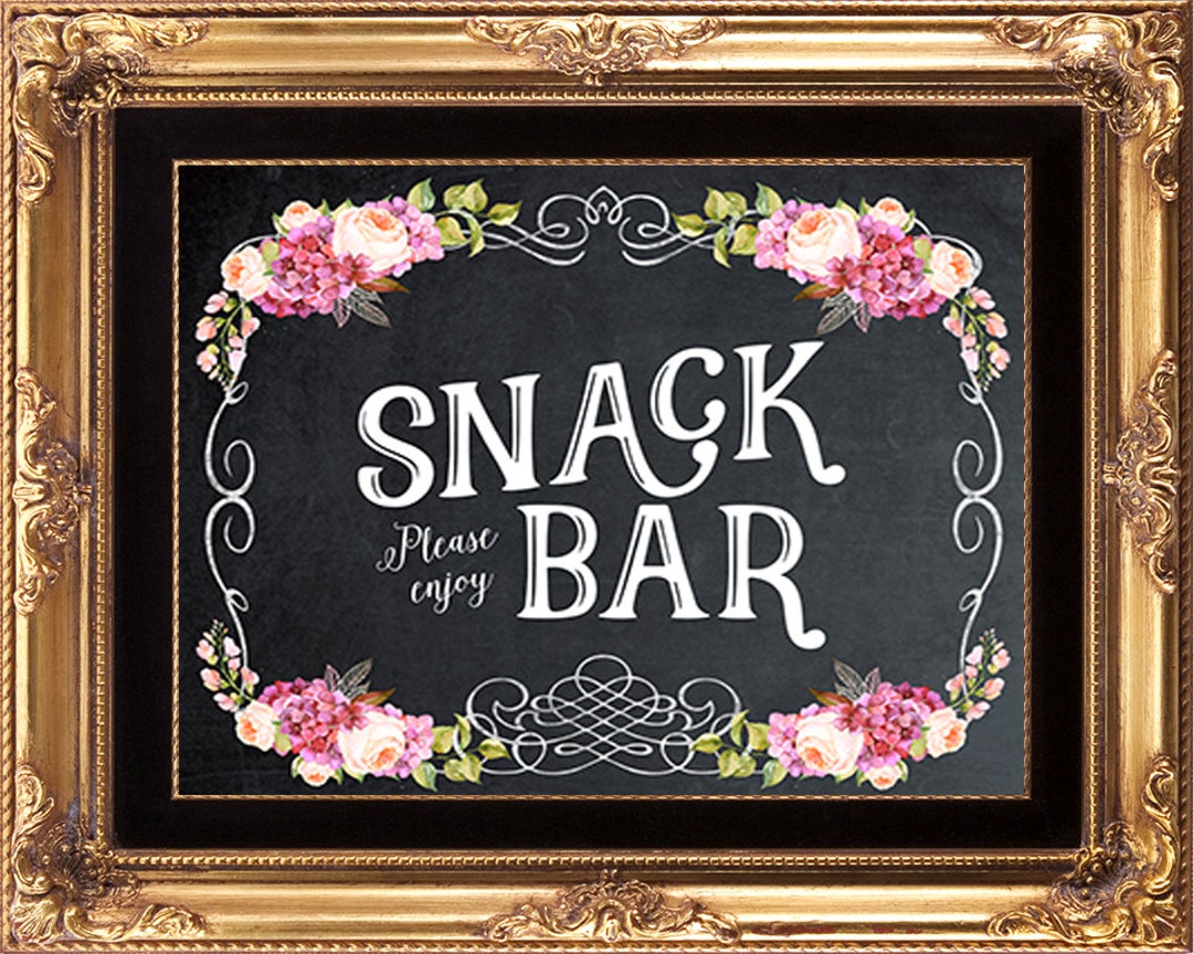 Printable Snack Bar Sign Snack Bar Sign Digital Snack Bar Sign Printable Snack Bar Sign Snack Bar Sign Digital Snack Bar Sign