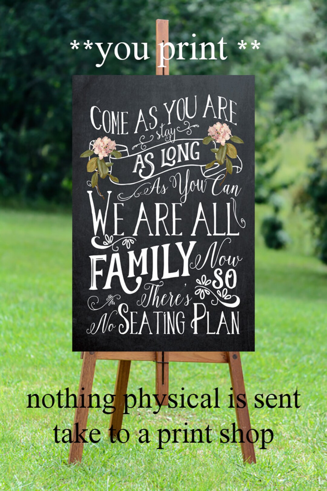 Come as You Are Sign, No Seating Plan Sign, Seating Plan Sign ...