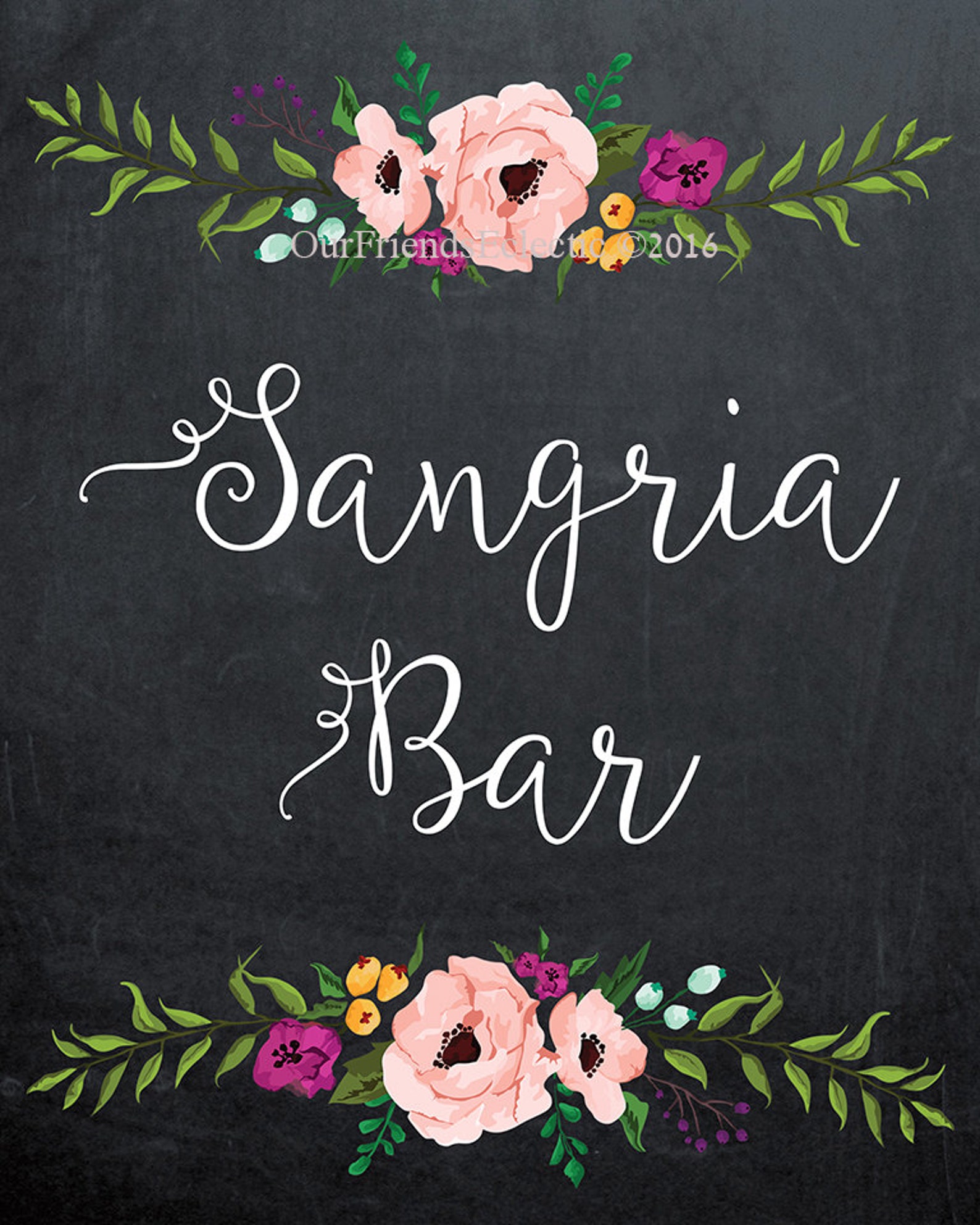 Sangria Bar Sign Printable Sangria Bar Sign Digital Sangria - Etsy UK