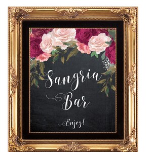 sangria de bar signe, signe de Sangria Bar imprimable, bar à sangria numérique signe, tableau sangria bar, 8 x 10, vous imprimez, téléchargement immédiat