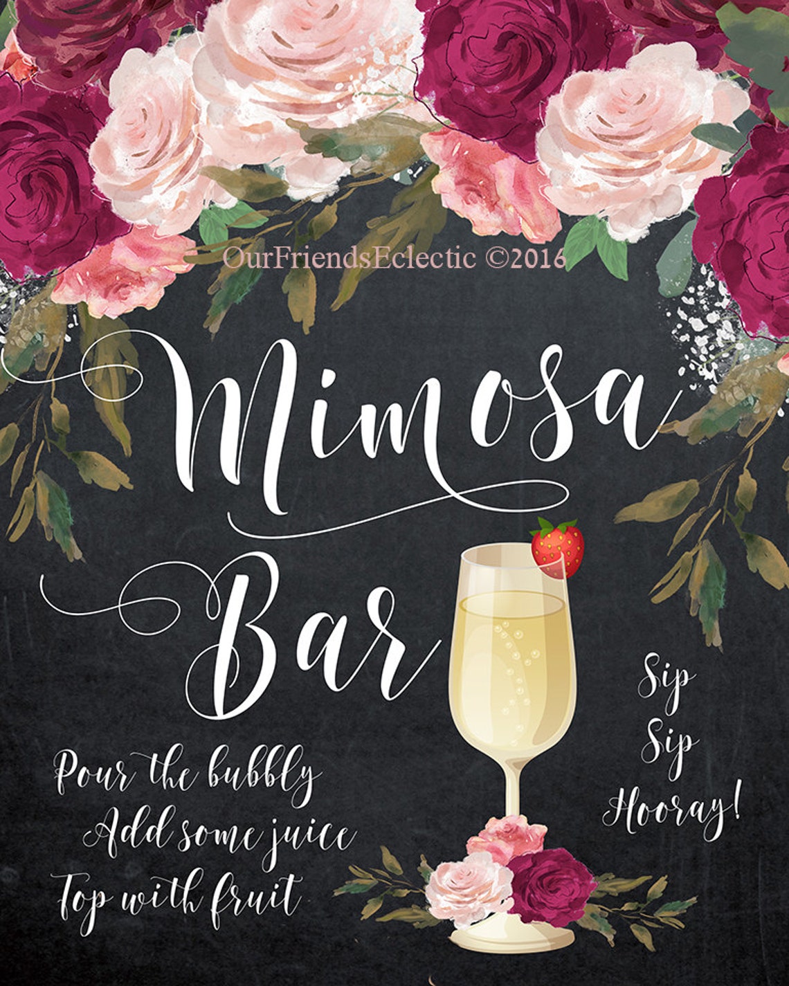 Mimosa Bar Sign Printable Mimosa Bar Sign Digital Mimosa - Etsy