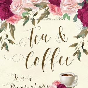 Tea and Coffee Sign Printable Tea Coffee Sign Digital Tea - Etsy UK