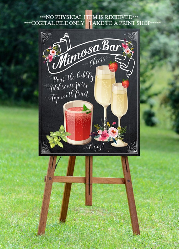 Chalkboard Mimosa Bar Printable, Mimosa Sign, Wedding Reception