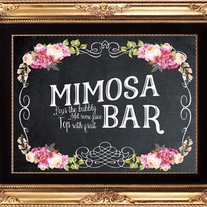 printable mimosa bar sign, wedding mimosa bar sign, mimosa bar sign, chalkboard mimosa bar sign, 8 x 10, you print