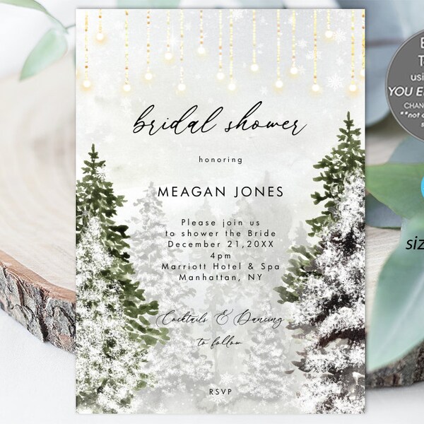 Winter Bridal Shower Invitations - Etsy