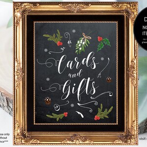 cards and gifts sign, christmas wedding sign, holiday wedding sign, chalkboard wedding sign, printable wedding sign, 8 x 10