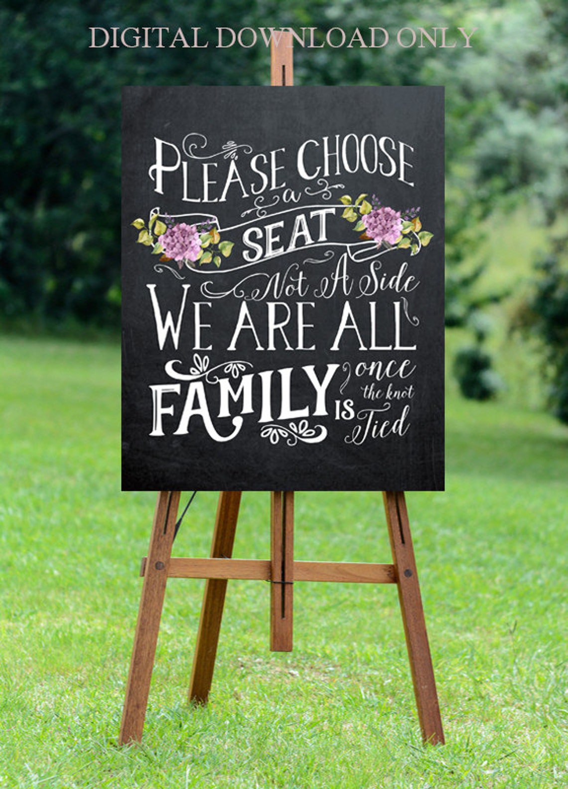 Chalkboard Wedding Sign Printable Wedding Sign Pick a Seat Etsy