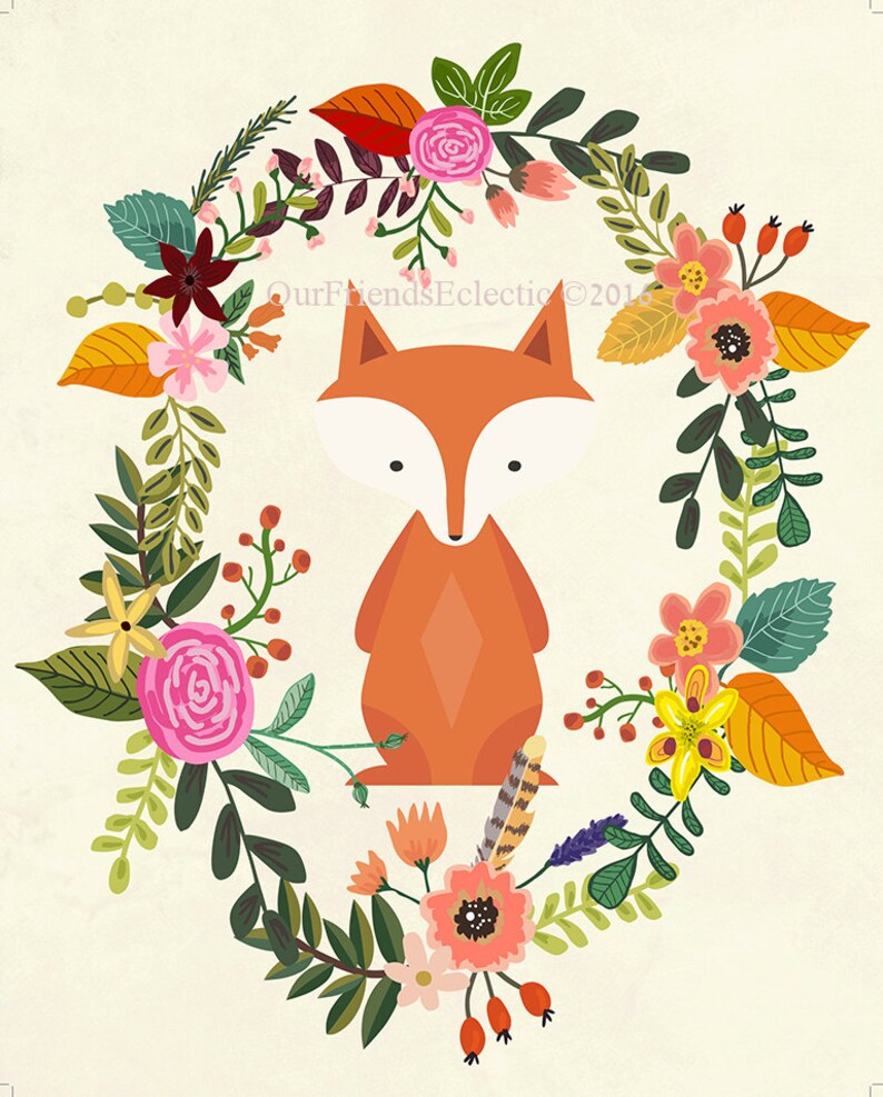 Nursery Printable Printable Wall Art Fox Printable Nursery - Etsy