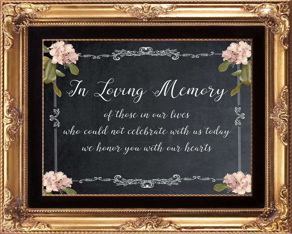 chalkboard memory sign in loving memory sign memorial sign Etsy