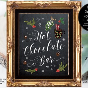 hot chocolate bar sign, christmas wedding sign, holiday wedding sign, chalkboard wedding sign, printable wedding sign, 8 x 10, you print