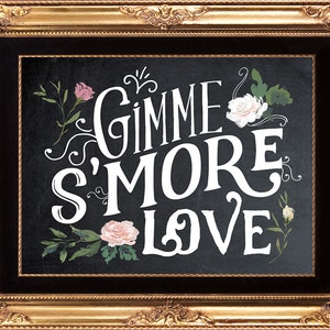 smores bar sign, smore love sign, floral smores bar sign, printable smores Bar sign, digital smores bar sign, chalkboard smores bar, 8 x 10
