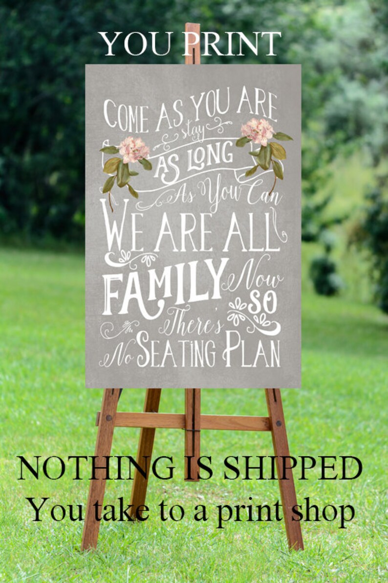 Come as you are sign no seating plan sign seating plan sign etsy uk