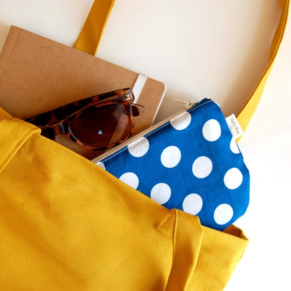 Ochre canvas shopper, Triangle detail, Yellow canvas bag, Canvas tote bag