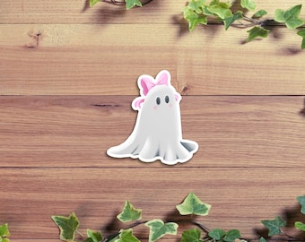 Cute Girly Ghost Sticker | scary movies | Pink Ghost sticker | Cute | spooky cat | Cat Ghost Stickers | Halloween Sticker | Im just a girl