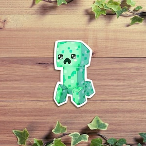 Minecraft クリーパー ステッカー | Minecraft ステッカー | Minecraft 風ステッカー | かわいいクリーパー ステッカー | Minecraft ファンアート