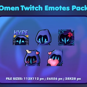 Omen Twitch Discord Emote Pack | Valorant Inspired Emotes | Digital Download | Cute emotes | Omen Emote | Riot | Valorant Agent Emotes