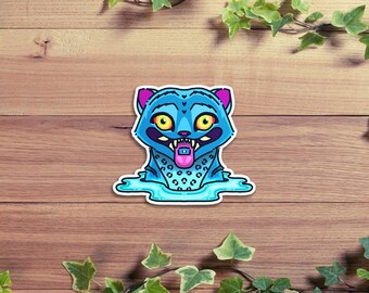 KPOP blauwe tijger hoofd fan art sticker | op kpopDH geïnspireerde stickers | demon tijger | tijger | derpy | kpop demonenjongens | kpop-stickers |