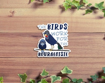 The Birds Work for the Bourgeoisie Sticker | Funny Sticker | TikTok Sticker | Birds Sticker | Funny Bird Sticker