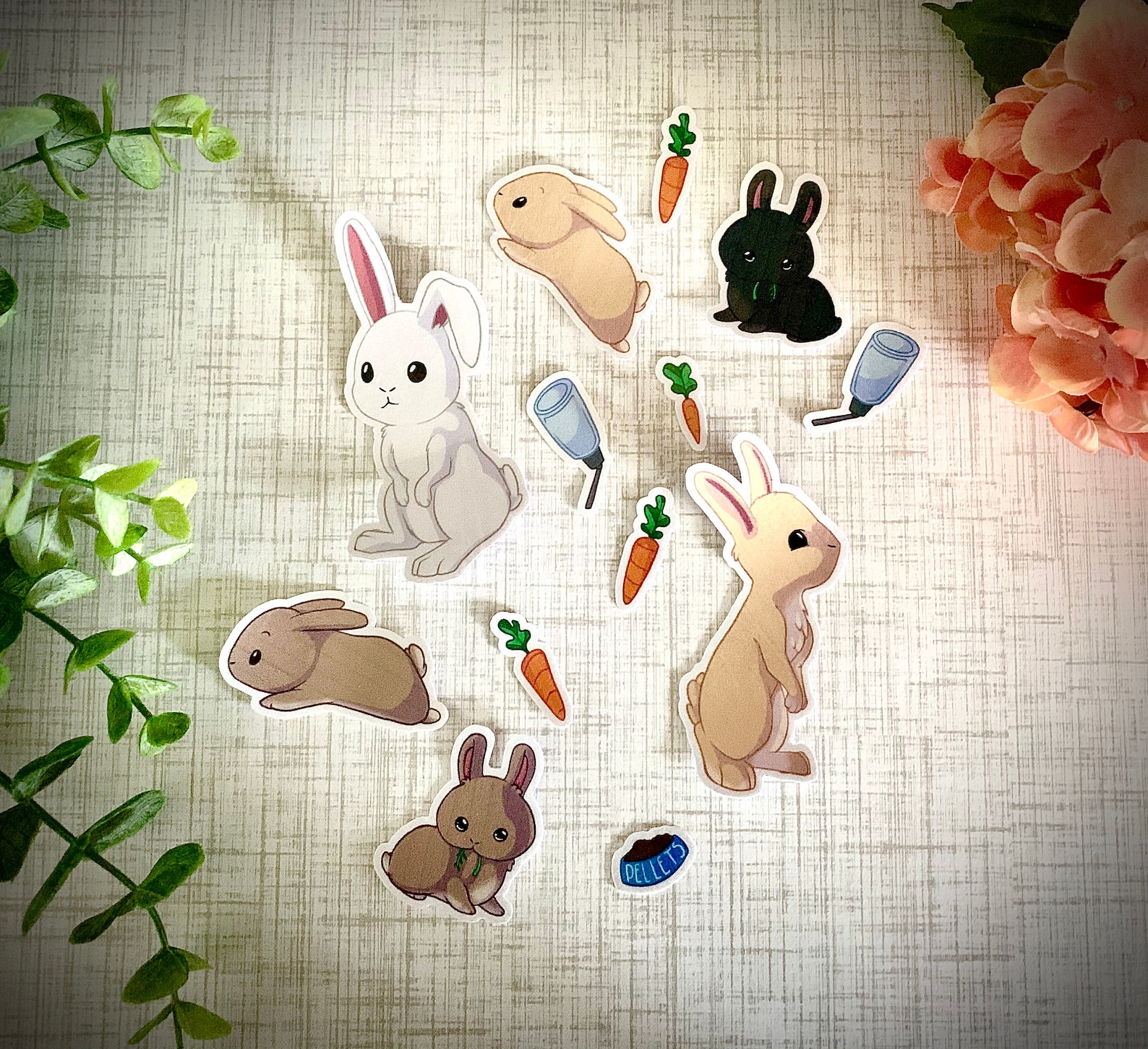 Cute Bunnies Sticker Pack Cute Bunny Stickers Bunny Etsy Australia