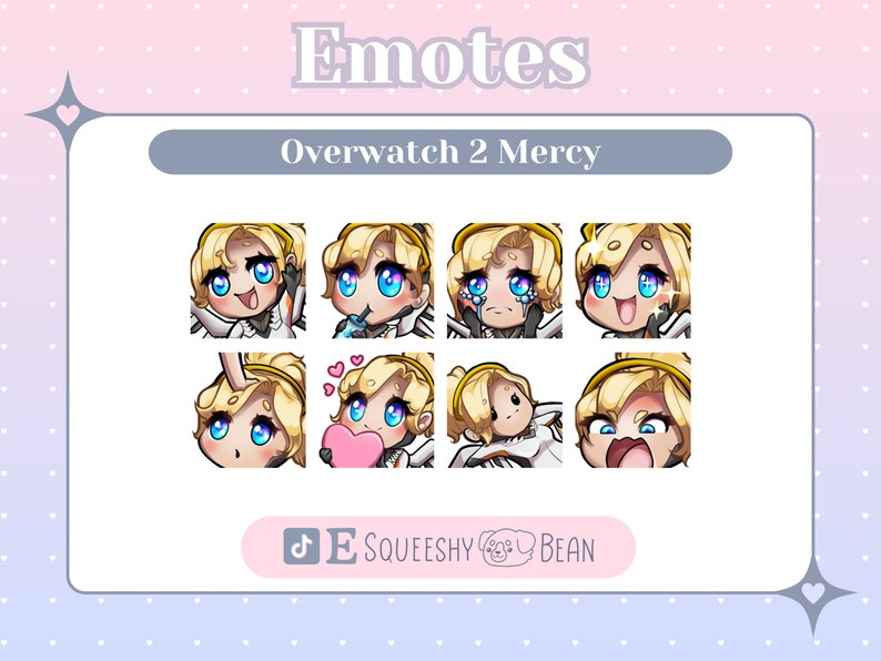 Overwatch 2 Mercy Inspired Twitch Emotes Digital Download Cute Emotes ...