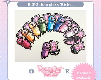 R.E.P.O Inspired Hourglass Sticker | REPO Sticker | Funny Stickers | Monsters | Duck | Alien | Robe | 10 Colors available