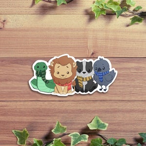 HP Stickers | Wizard Stickers | Wizard Houses Sticker | Lion | Snake | Raven | Badger | Magic | Wizarding World |