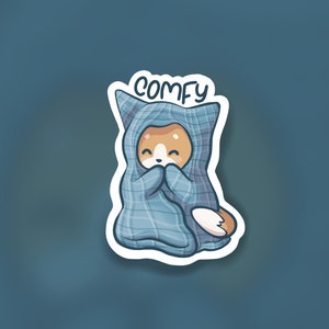 Comfy Fall Fox Sticker | Cute Fox Sticker | Autumn Fox | Fox Stickers