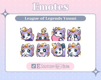 League of Legends Yuumi Inspired Twitch Emotes | Digital Download | Cute emotes | Cat Emotes | Kitten | Cats | Kittens | LoL | Lux | Jinx