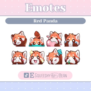Gestos de Twitch de Panda Rojo / Descarga digital / Gestos lindos / Gestos de Panda / Mapache / Gestos Kawaii / Gestos de gato / Sub Insignias / Gesto / Koala