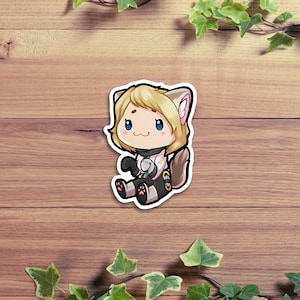 Dead lock Inspired Cat Sticker | Valorant Inspired Dead Lock Fan Art Sticker | Cute Sticker | Gaming Stickers | Cute | Valorant Sticker
